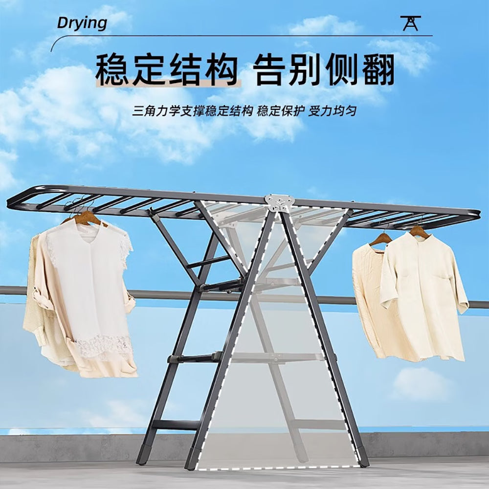 Youqin-Foldable-Clothes-Drying-Rack,-Gun-Grey,-1.8m,-Three-Tier-1