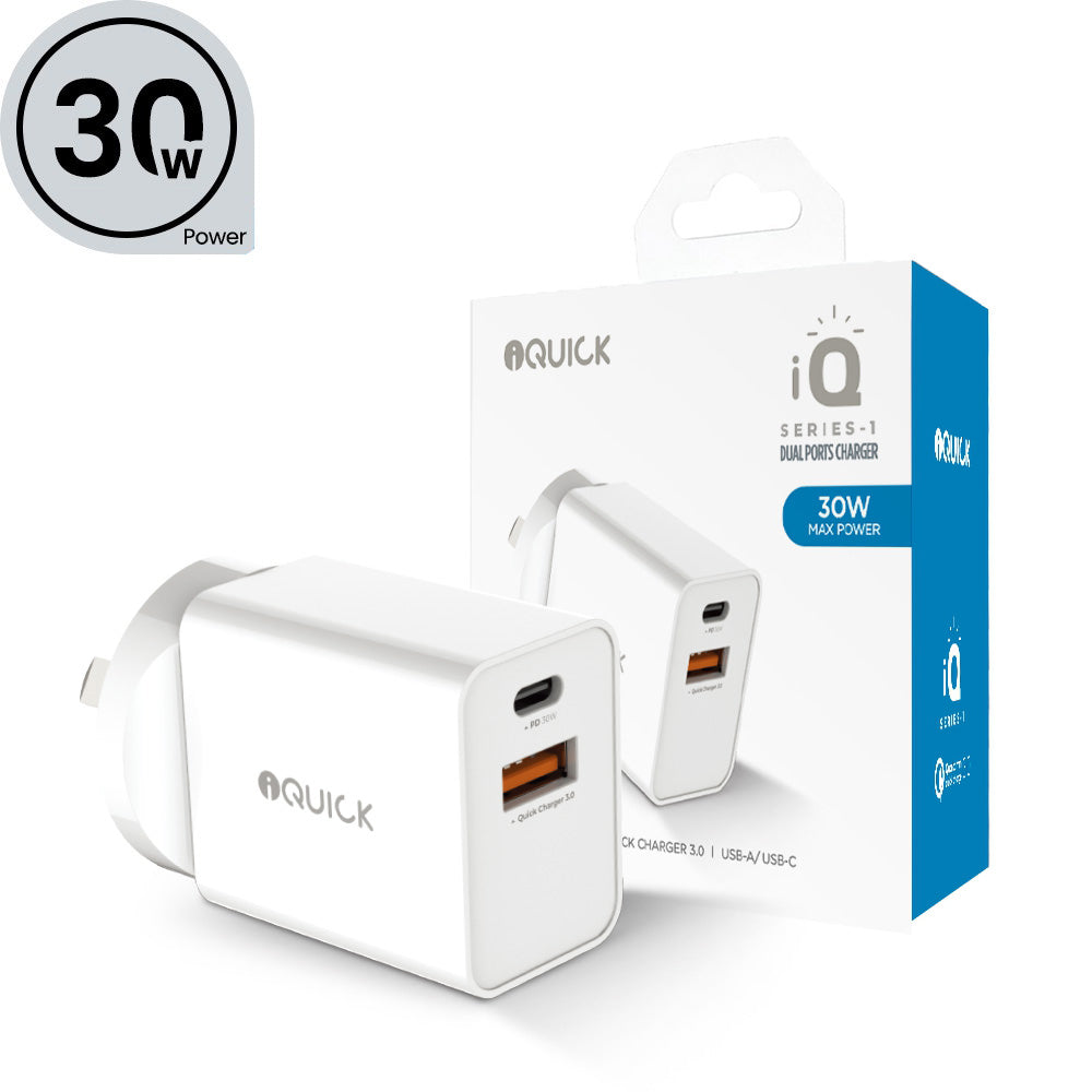 iQuick-30W-PD3.0+QC3.0-Dual-Port-Charger---White-1