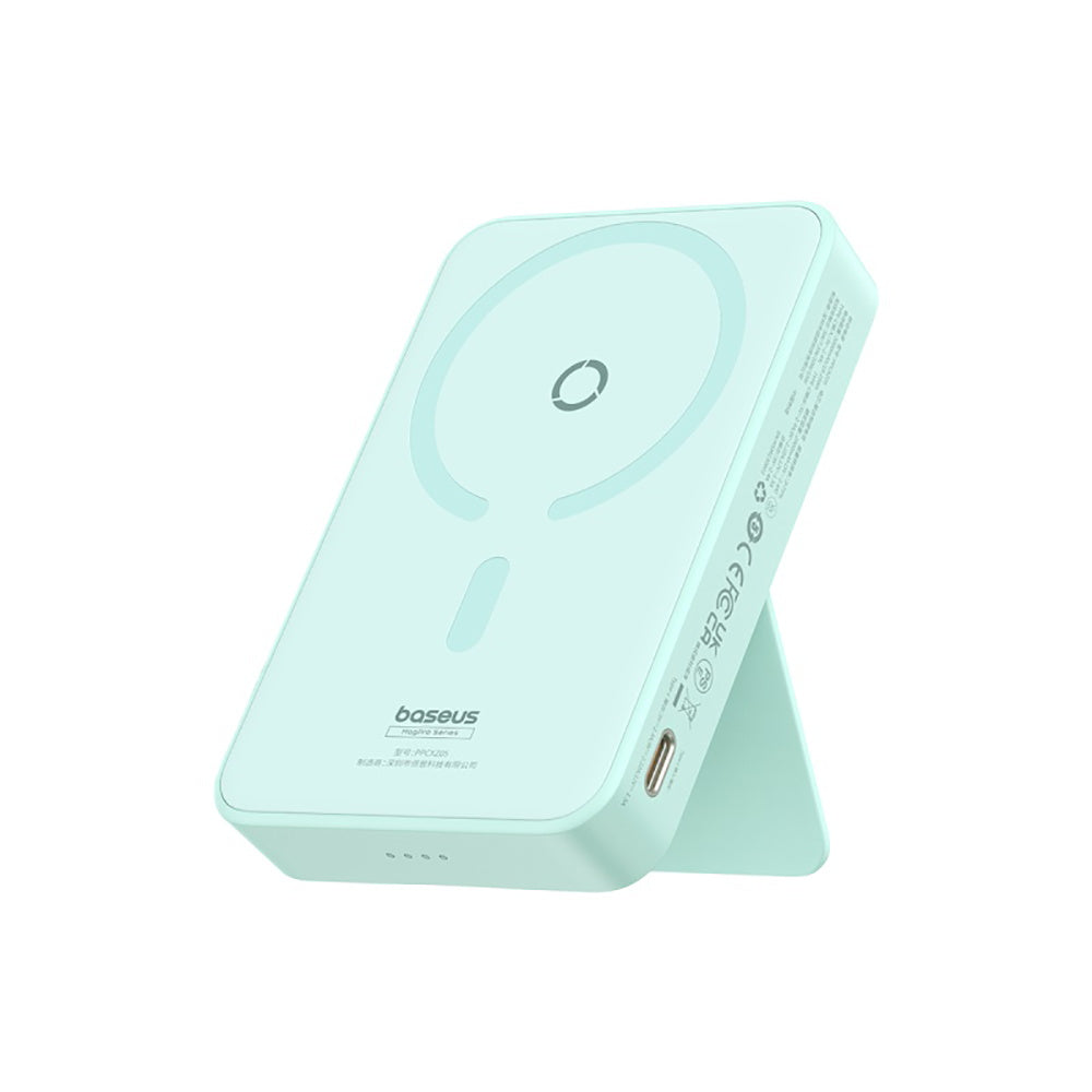 Baseus-MagPro-Magnetic-Wireless-Charging-Power-Bank-and-Stand-5000mAh-20W-Mint-Green-1