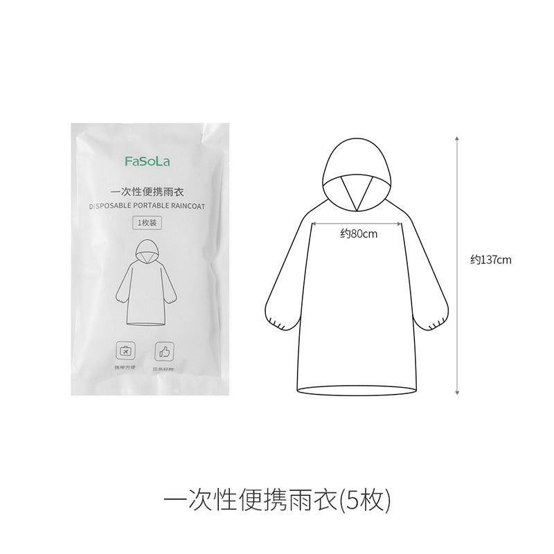 FaSoLa-Disposable-Portable-Raincoat---White,-5-Pack-1