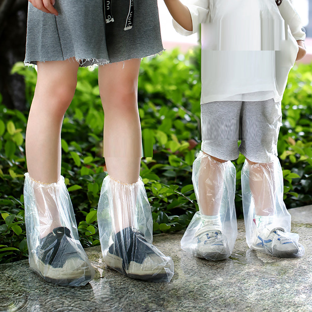 FaSoLa-Disposable-Rain-Shoe-Covers-for-Kids---Transparent,-Pack-of-5-Pairs-1