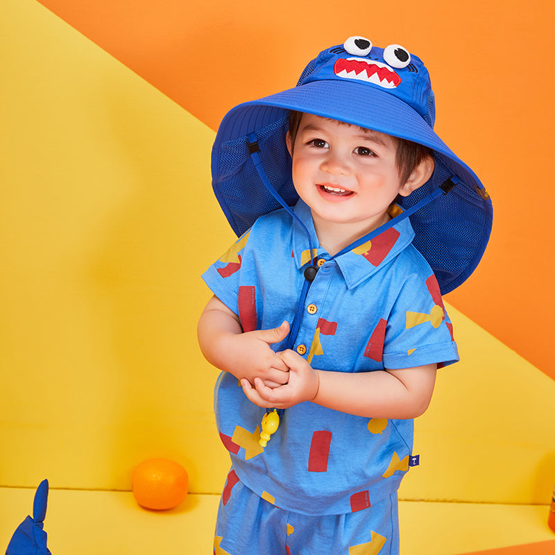 Lemonkid-Children's-Sun-Hat---Ocean-Blue-Shark-(Small)-with-Extra-Wide-Brim-&-Neck-Flap,-Whistle-Included-1