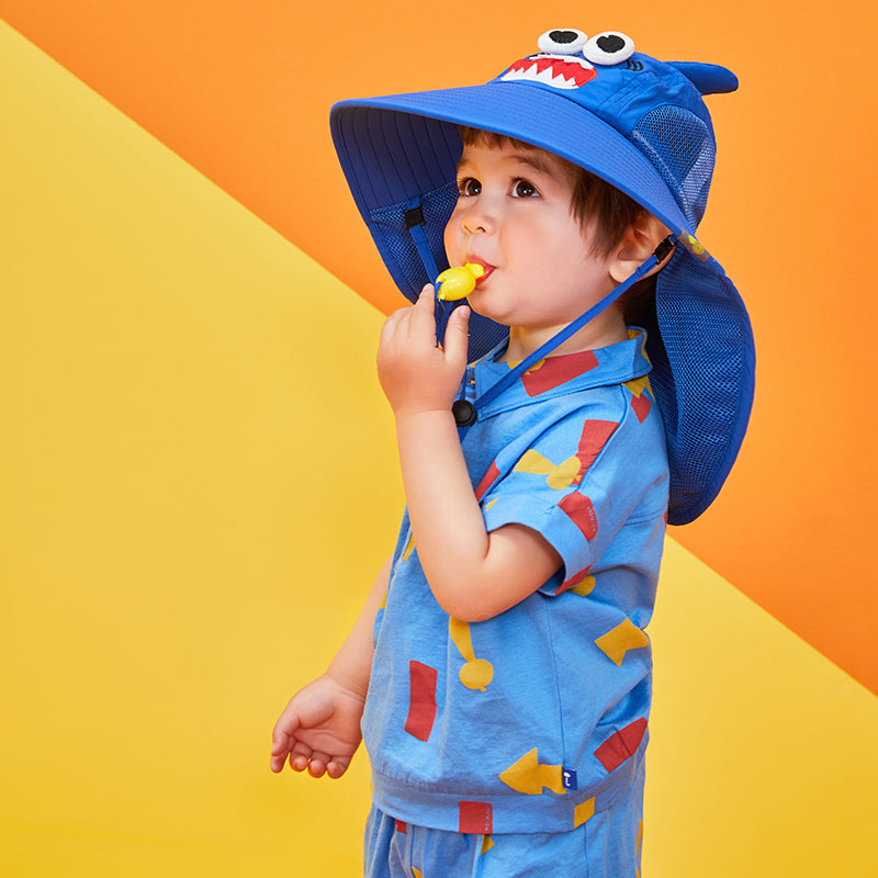 Lemonkid-Children's-Sun-Hat---Ocean-Blue-Shark-(Small)-with-Extra-Wide-Brim-&-Neck-Flap,-Whistle-Included-1