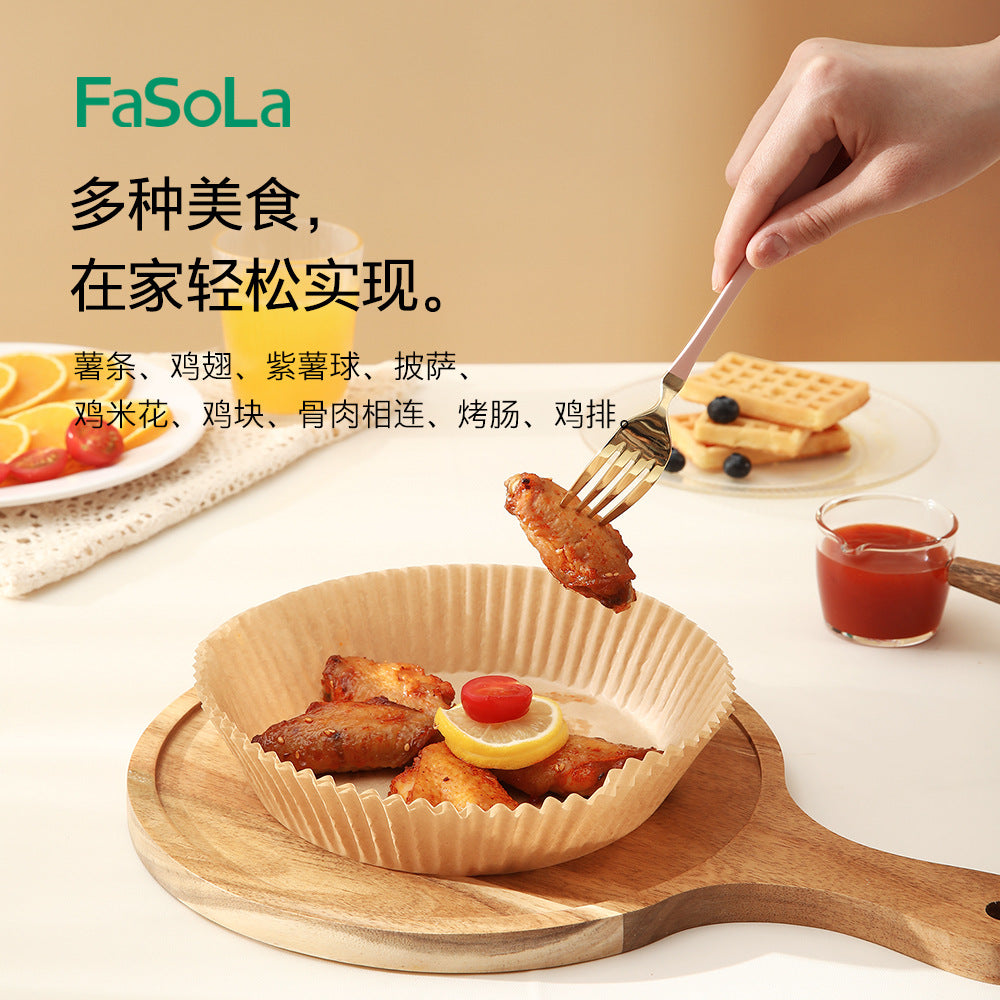 FaSoLa-Air-Fryer-Paper-Liners---Square,-Natural-Color,-16.5x16.5cm,-30-Pieces-1