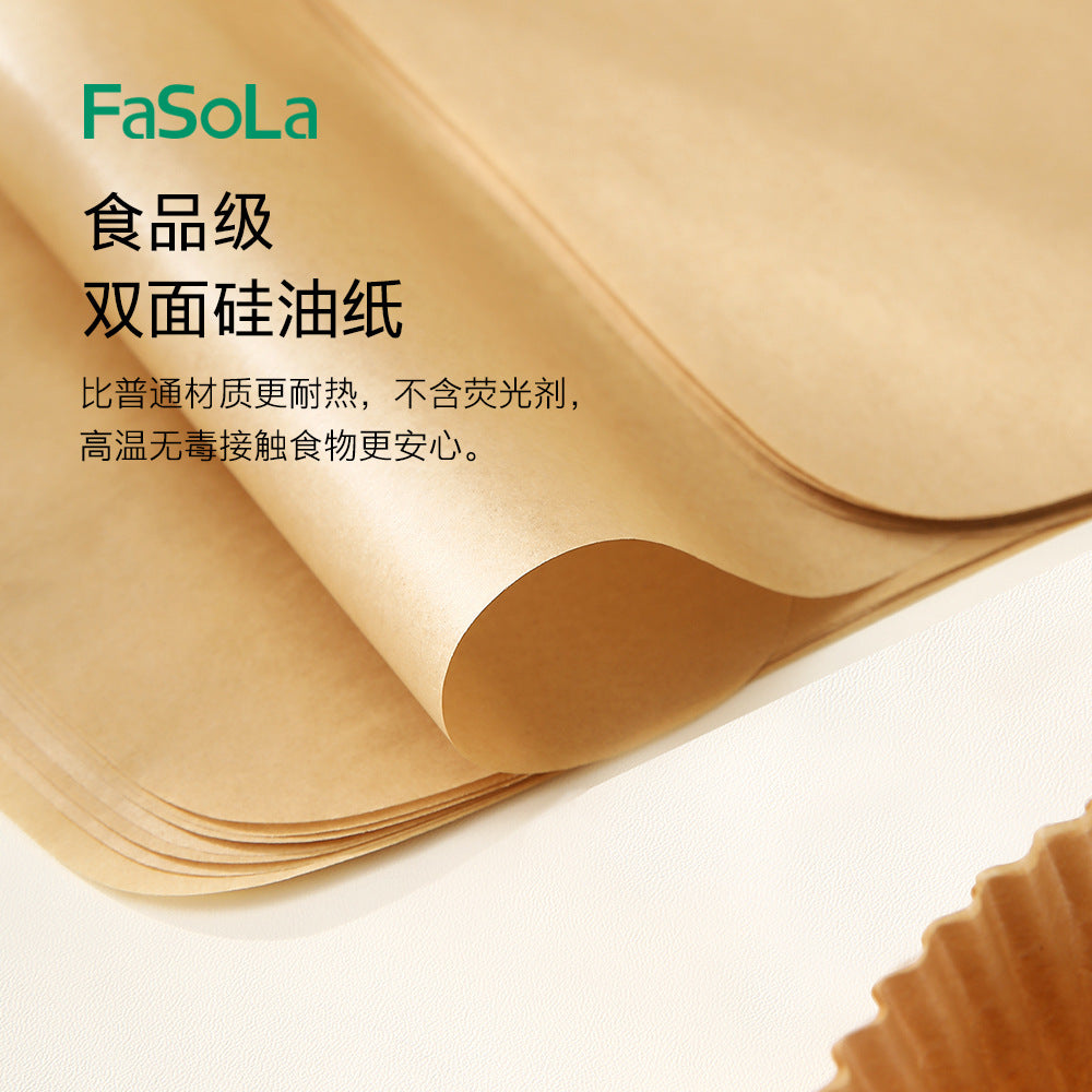 FaSoLa-Air-Fryer-Paper-Liners---Square,-Natural-Color,-21.6x21.6cm,-50-Sheets-1