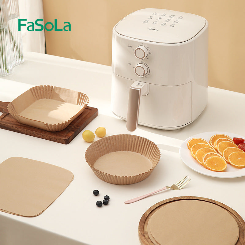 FaSoLa-Air-Fryer-Paper-Liners---Square,-Natural-Color,-16.5x16.5cm,-30-Pieces-1