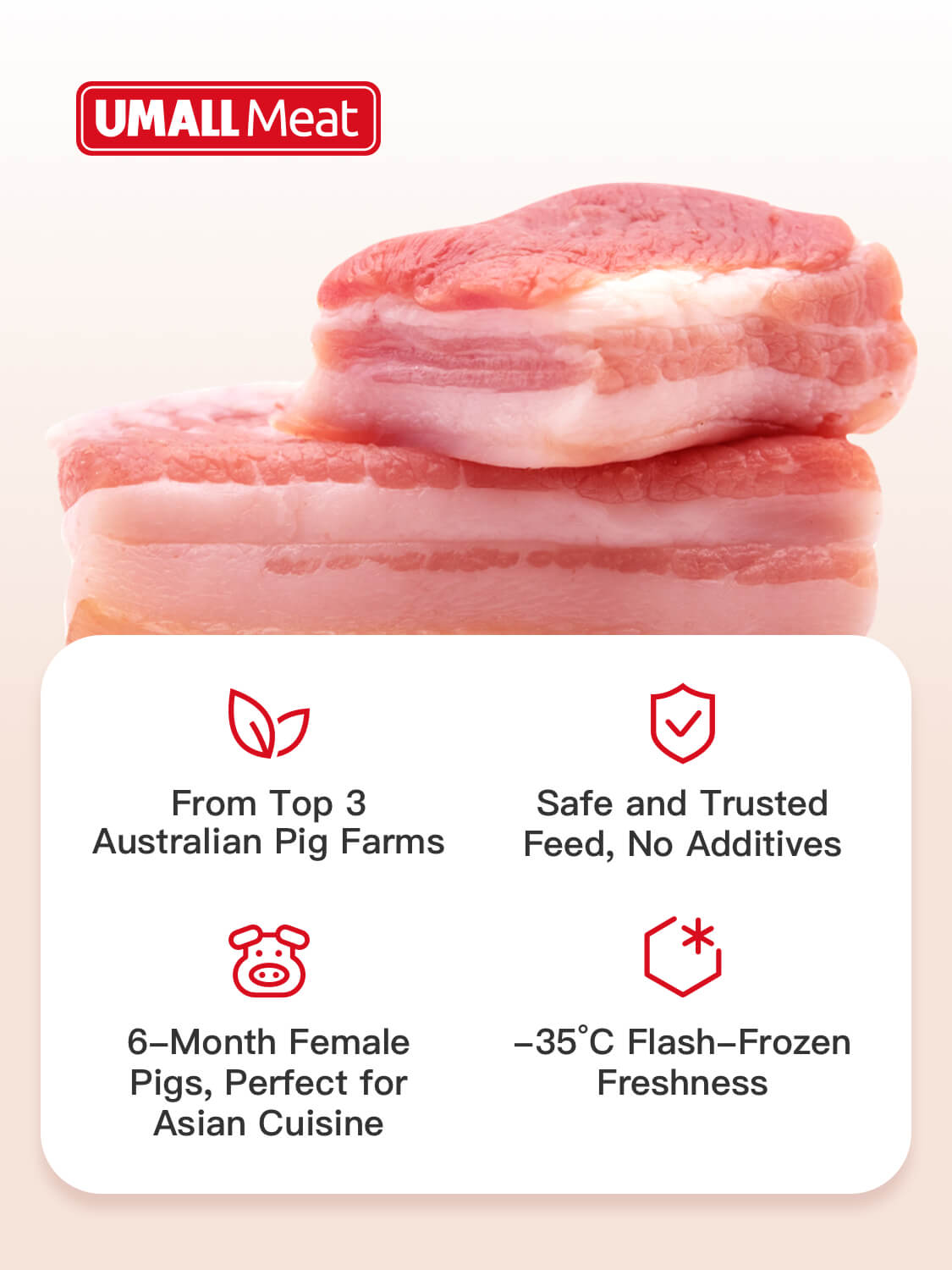 Frozen Premium Pork Cheek Meat - 1.1-1.2kg