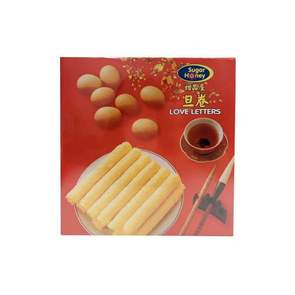 Sugar Honey Love Letters Egg Roll Biscuits Gift Box 454g - Crispy Rolled Egg Wafers