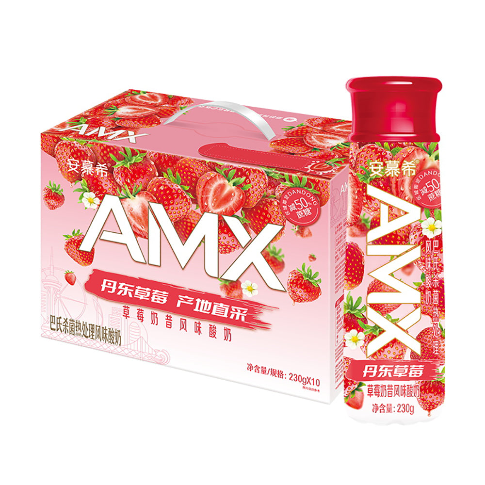 AMX-No-Sugar-Added-Strawberry-Milkshake-Yogurt---230g-x-10-Bottles-1