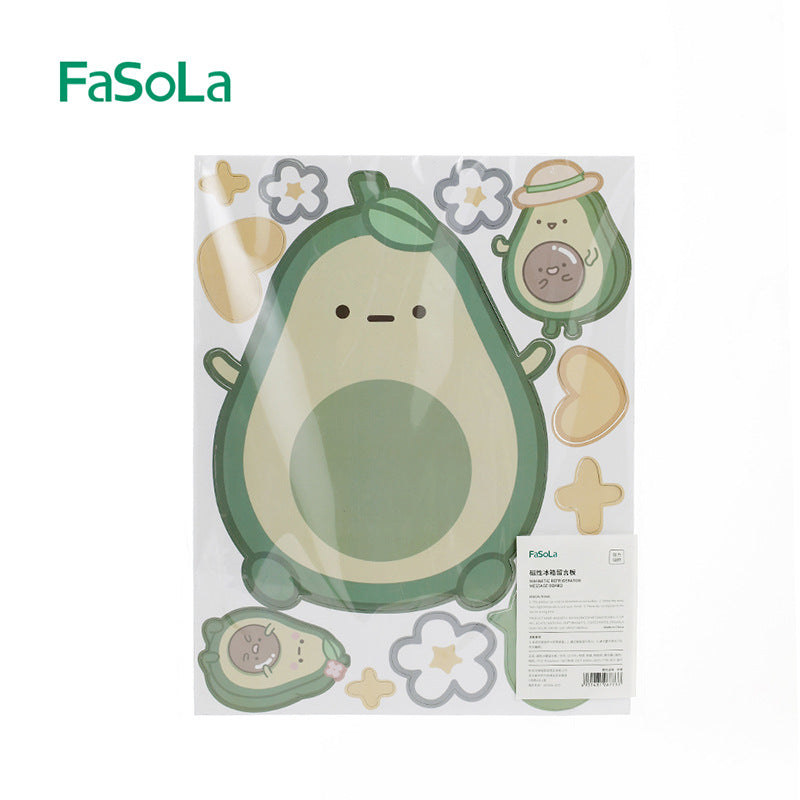 FaSoLa-Magnetic-Fridge-Message-Board---Avocado-Design,-28x36cm-1