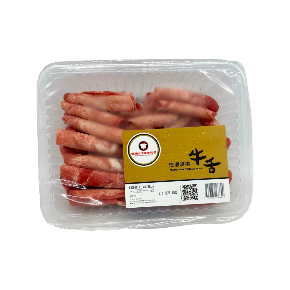 Osawa-Enterprises-Frozen-Premium-Ox-Tongue-Slices-300g---Beef-Tongue-(Gyutan)-for-BBQ-&-Hot-Pot-1