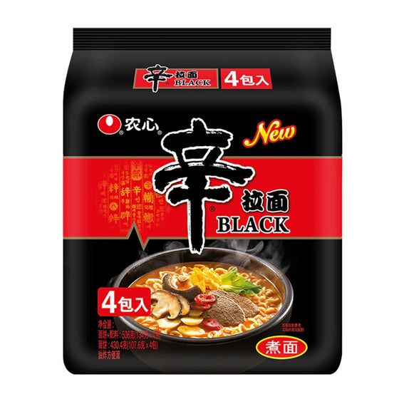 Mì Nongshim Shin Black 134 g × 4 gói – mì Shin cay Hàn Quốc